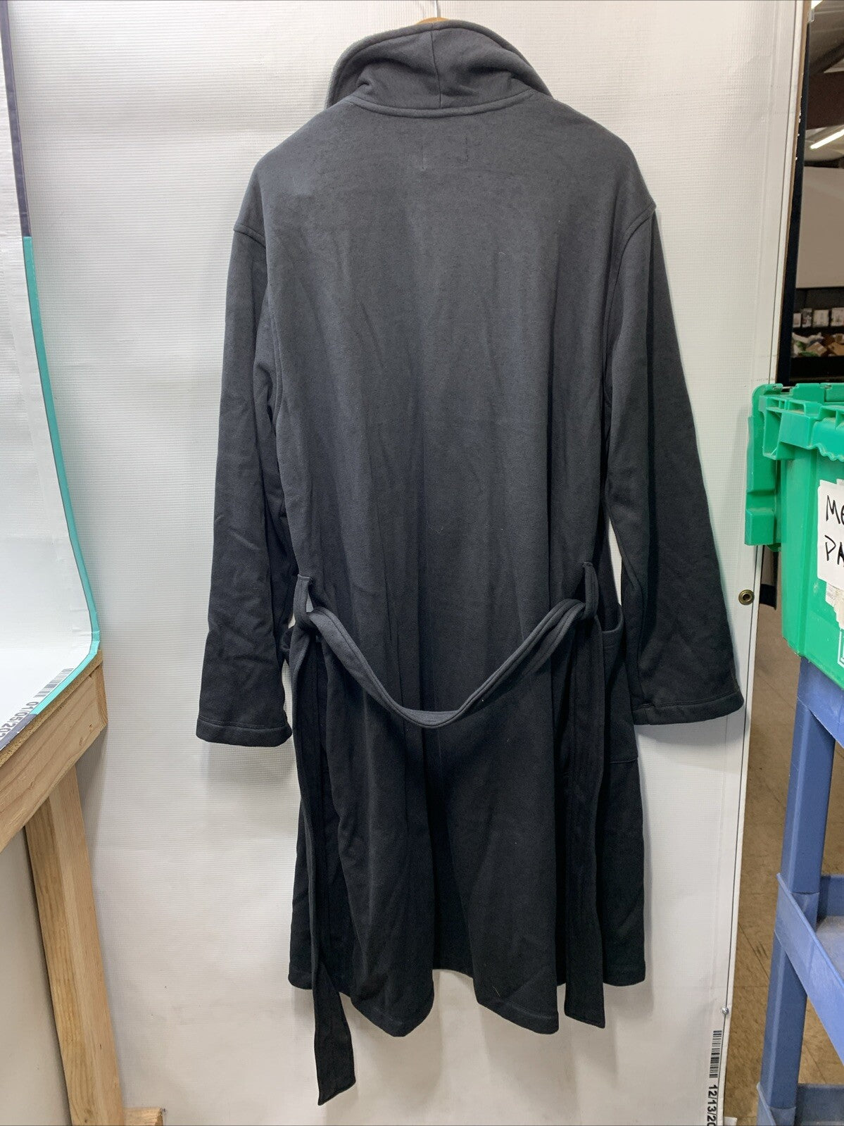 UGG Men's Robinson Robe Black Heather Grey Lined 1096932 Size M/L Long Sleeve