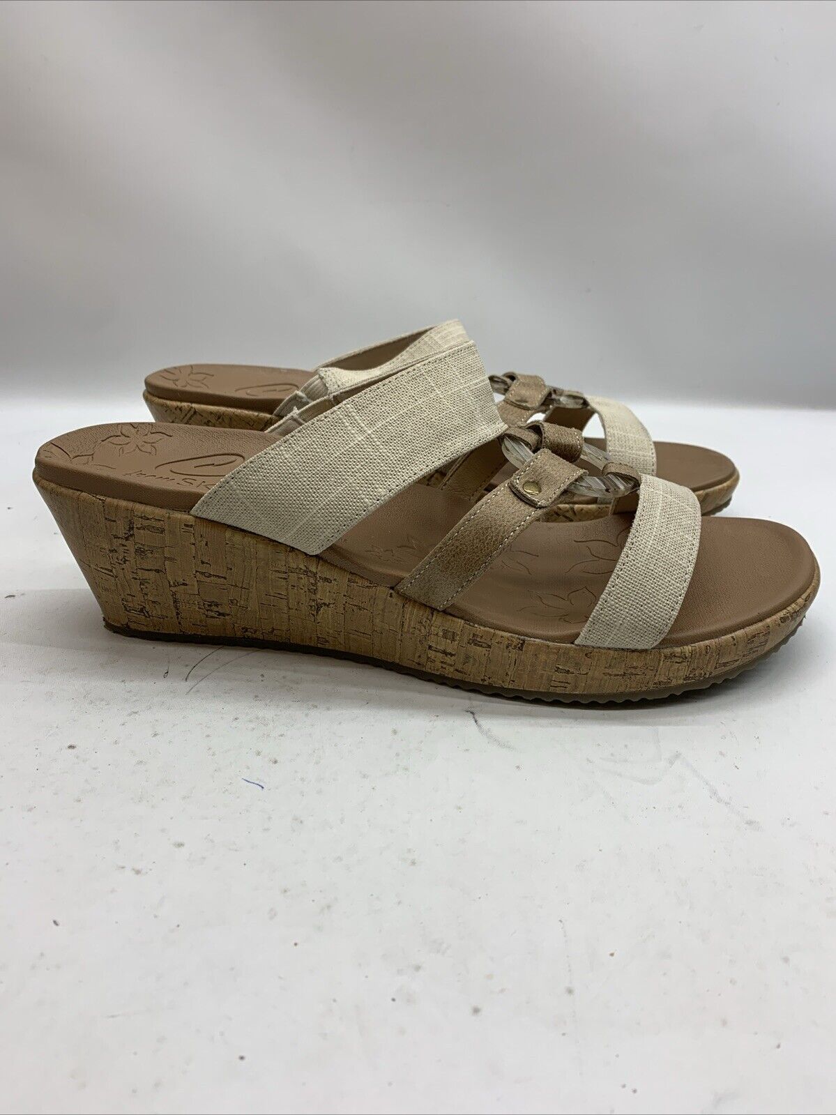 Skechers Women's Beverlee Sail Away Sandals Size 13 Tan Open Toe Slip-on Brown