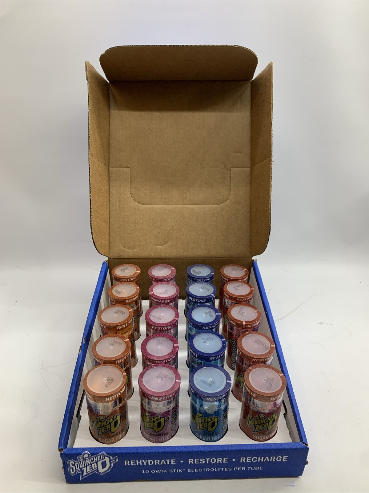 Sqwincher Qwik Stik Zero Single Serve, 0.11 oz Packs, 20 oz Yield, 20 Tubes/10