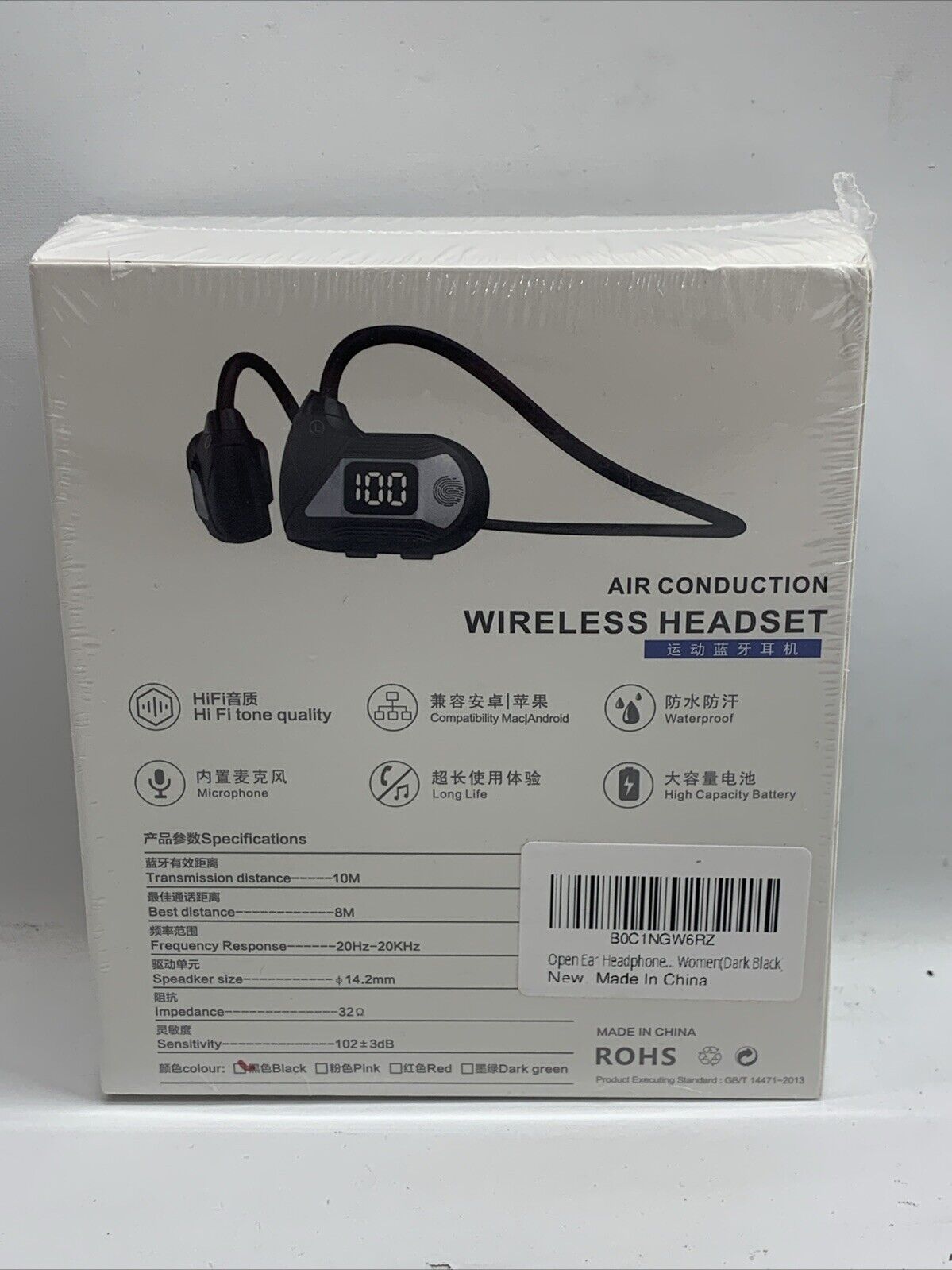 Open Ear Headphones Wireless Bluetooth Air Conduction Earbud 5.3 Black