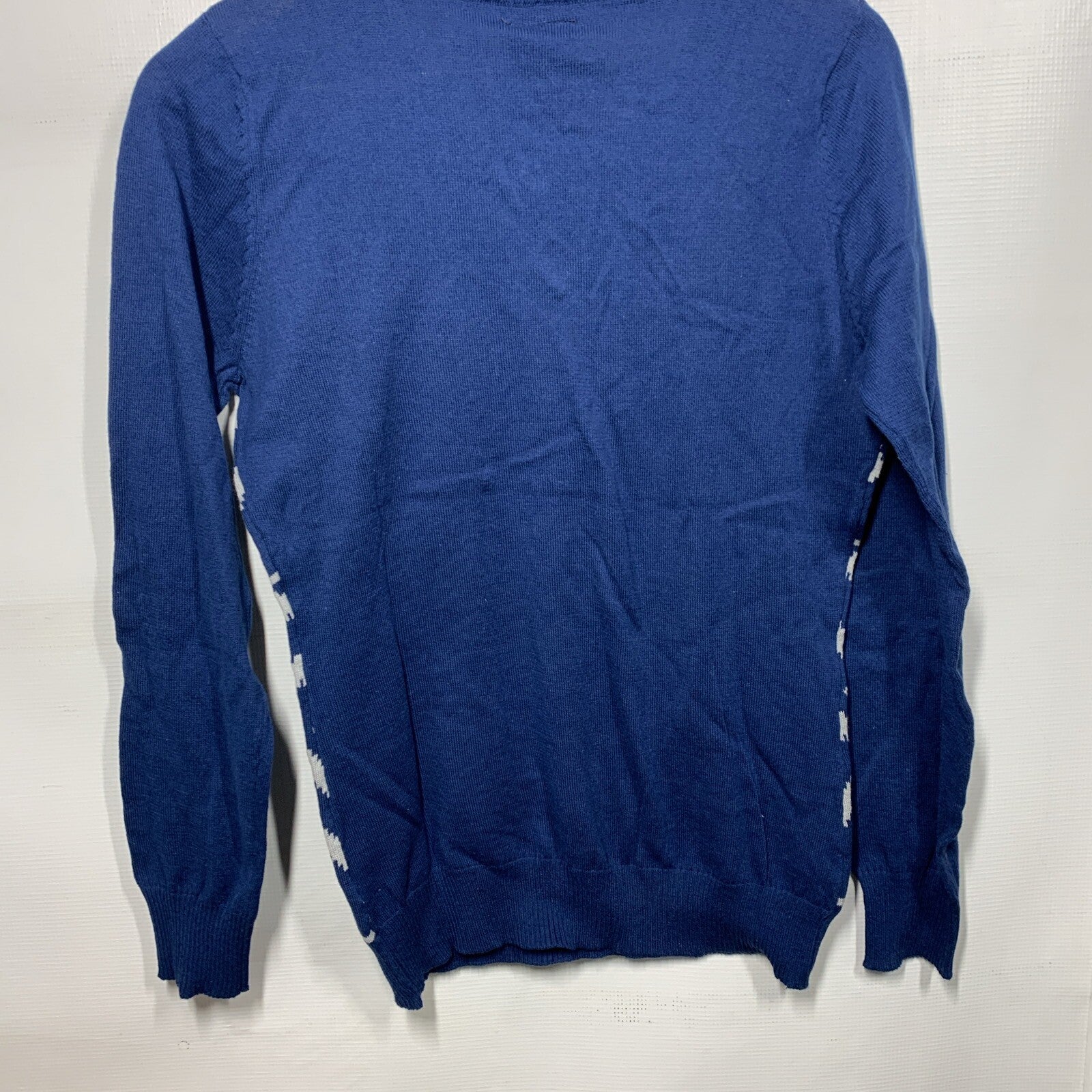 FOCO Womens Med Colts NFL Team Logo Ugly Holiday V-Neck Sweater Navy Long Sleeve