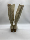 Coutgo Womens Faux Suede Knee High Boots Side Zipper Chunky Heel Stretch Winter