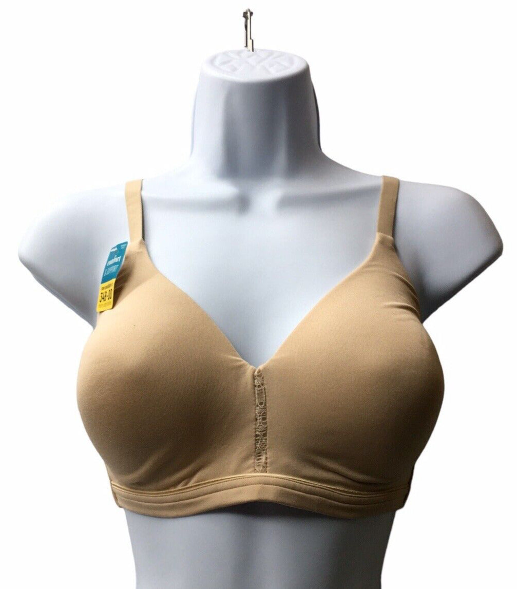 Vanity Fair Beauty Back Wirefree T-shirt Bra Women's Opaque Size 34D Nude Beige