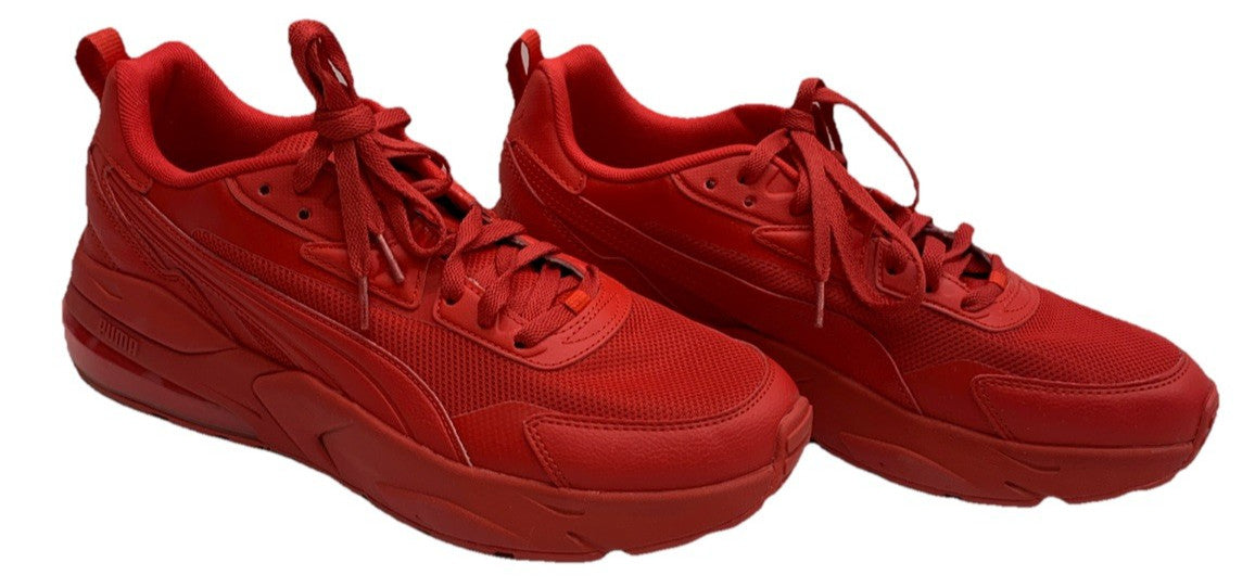 PUMA Men's VIS2K Red/Red Sneakers 392318-25 Size 11.5 Lace-up Classic Shoes