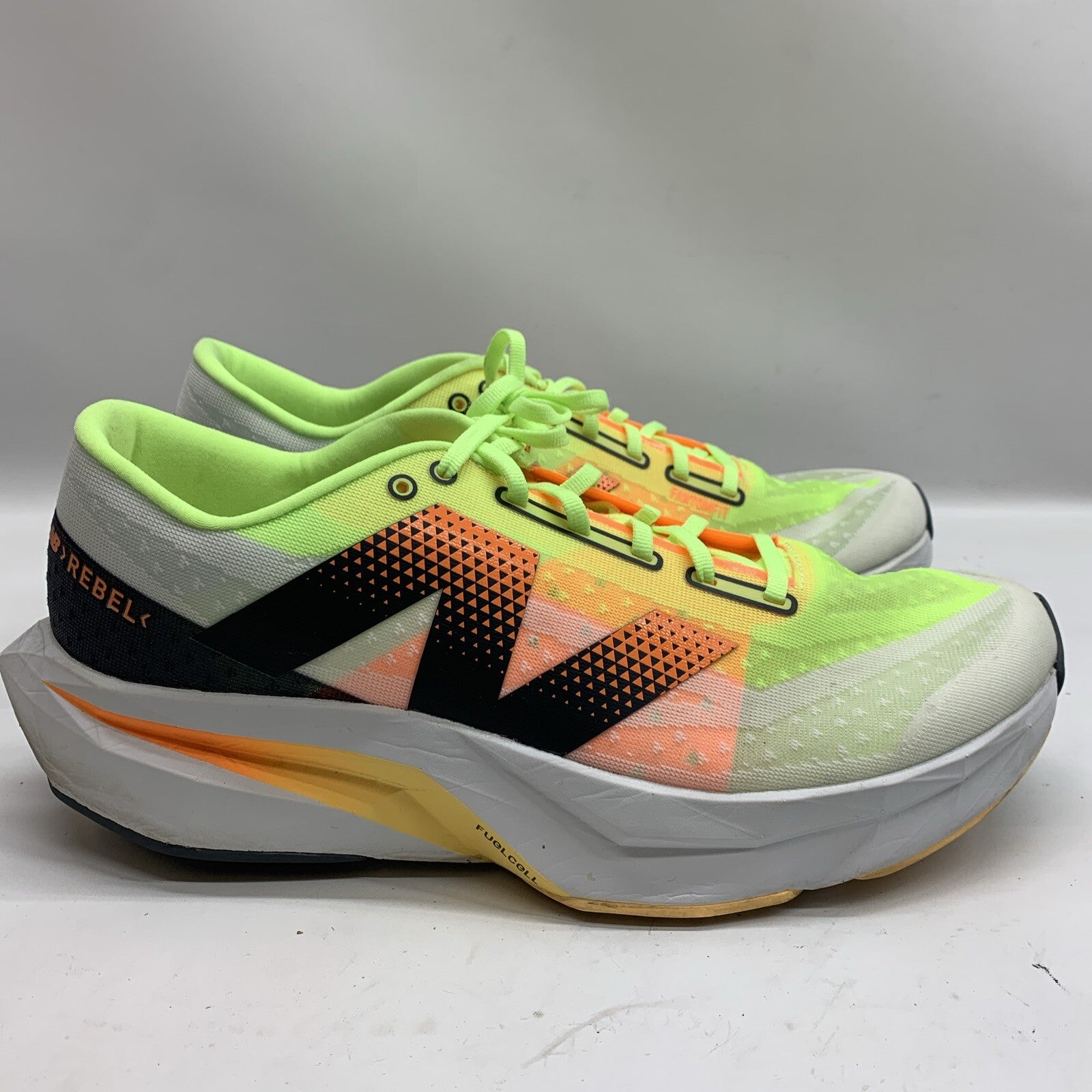 New Balance Women's Fuelcell Rebel 4 Size 11.5 Neon Multi Color Lace-up Sneaker