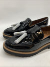 Franco Sarto Womens L-Carolynn Loafer Size 9.5 W Black Patent Platform Shoe