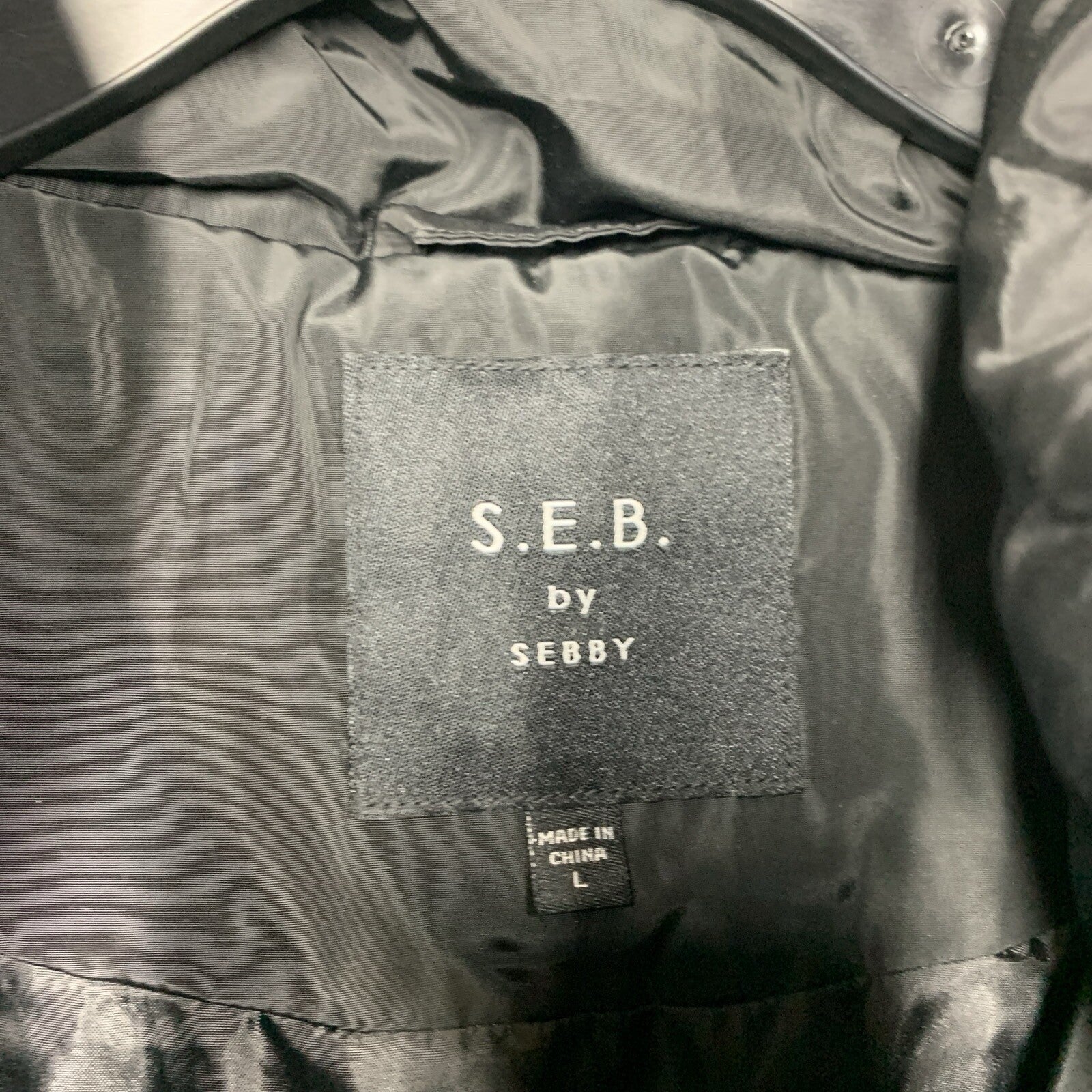 Sebby S.E.B. SSP1418 Womens Black Detachable Hood Zip Long Puffer Vest Size L