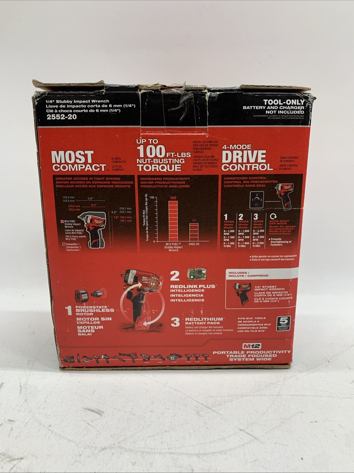 Milwaukee 2552-20 M12 Fuel 1/4