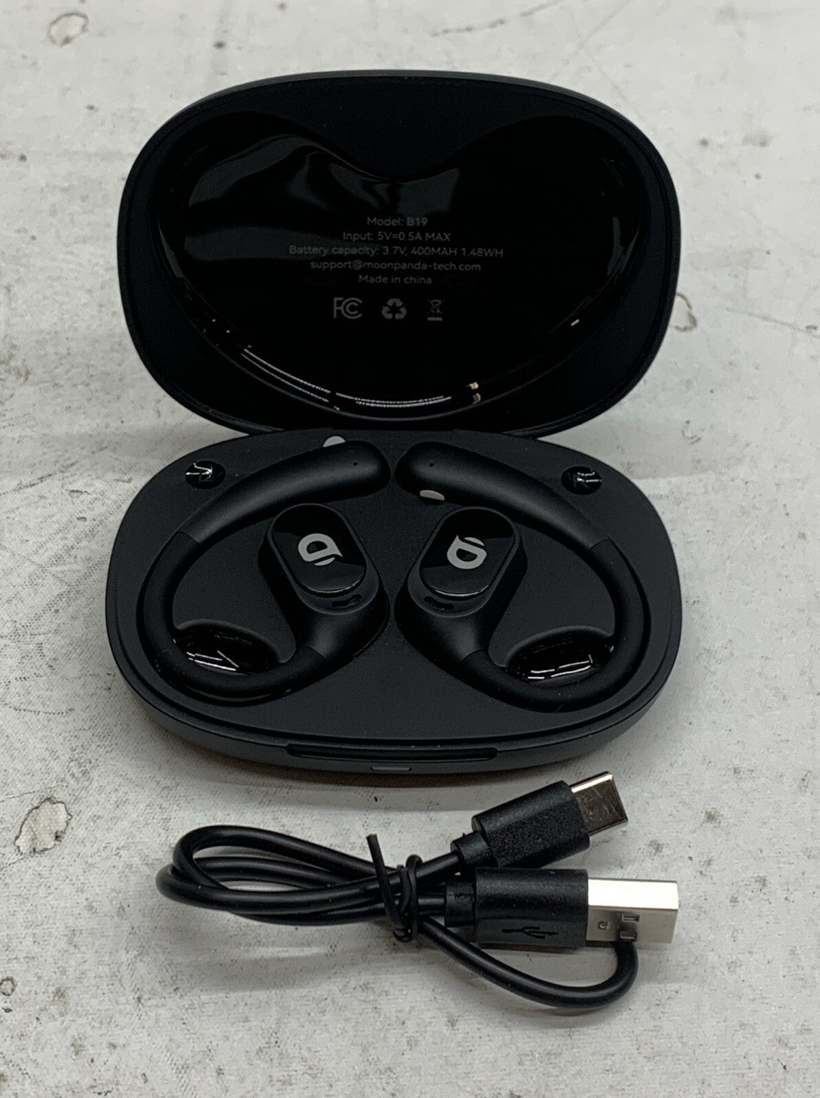 Demicea Open Ear Air Conduction Earphones Black B19 Open Ear Headphones Black