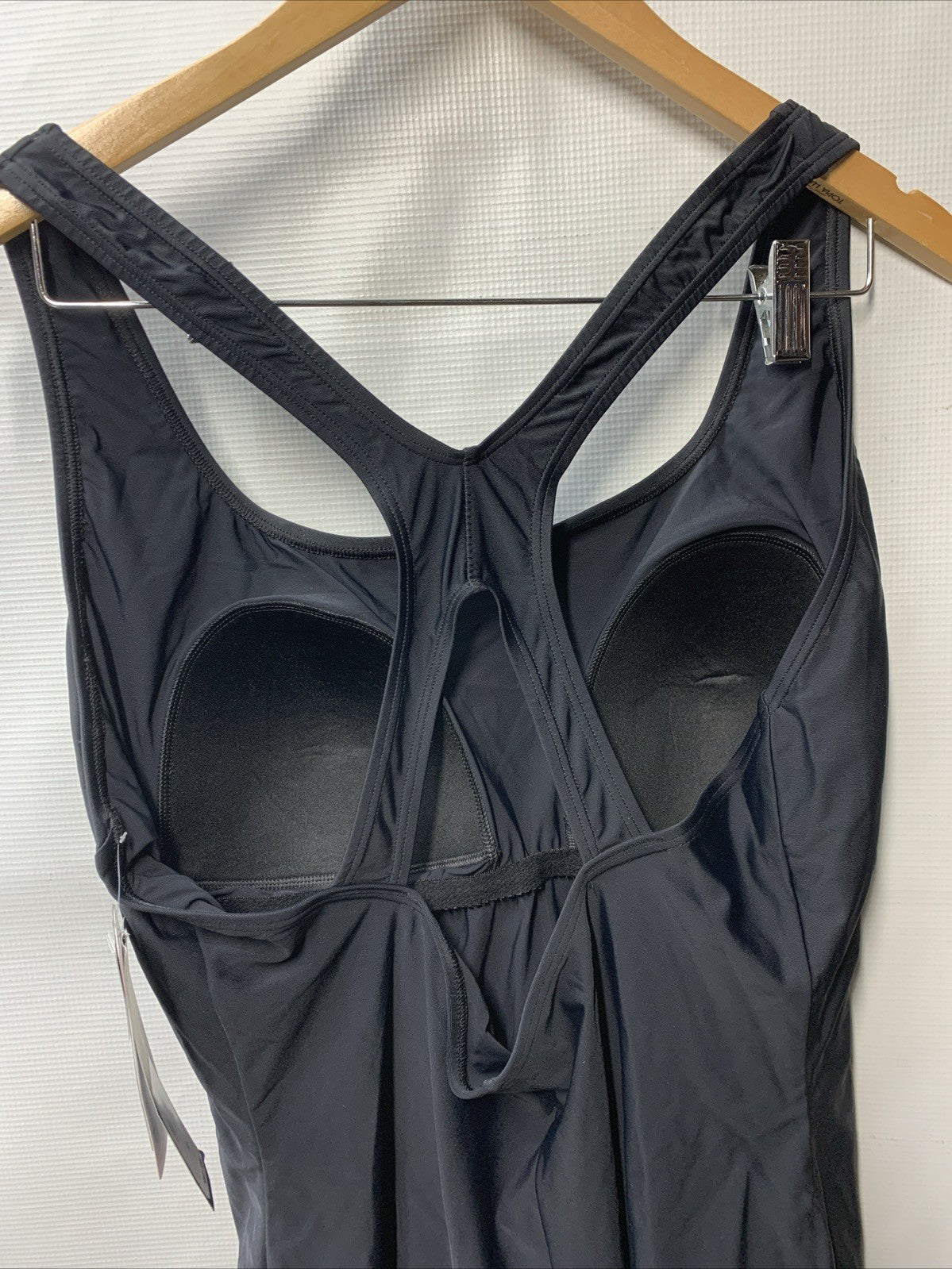 Speedo Plus Moderate Ultraback Black Swimsuit Padded One Piece Women's Size 22