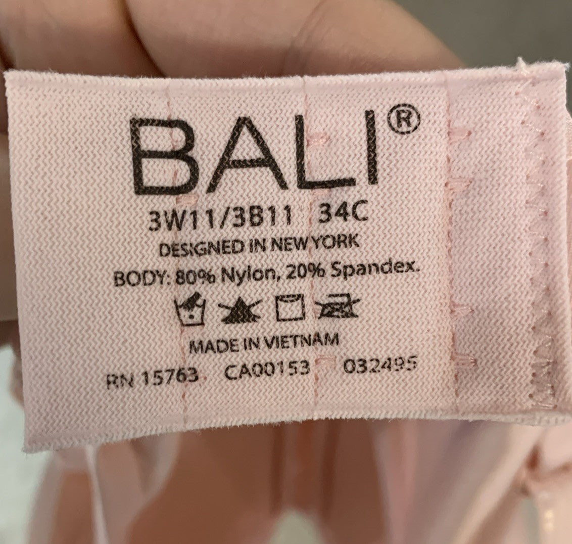 Bali Women's One Smooth U Smoothing & Concealing Underwire T-shirt Bra Size 34C