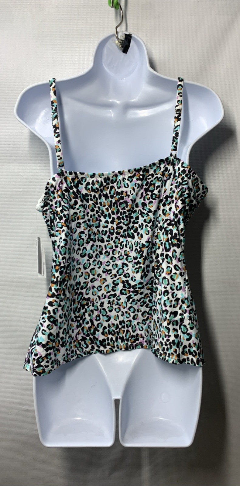 24th & Ocean TF4AB89 Swimsuit Cutout High Neck Tankini Top Swimwear Size XL