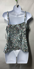 24th & Ocean TF4AB89 Swimsuit Cutout High Neck Tankini Top Swimwear Size XL