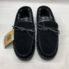MUK LUKS Paul Printed Berber Suede Moccasin Men's Slipper Black Size 10 Casual