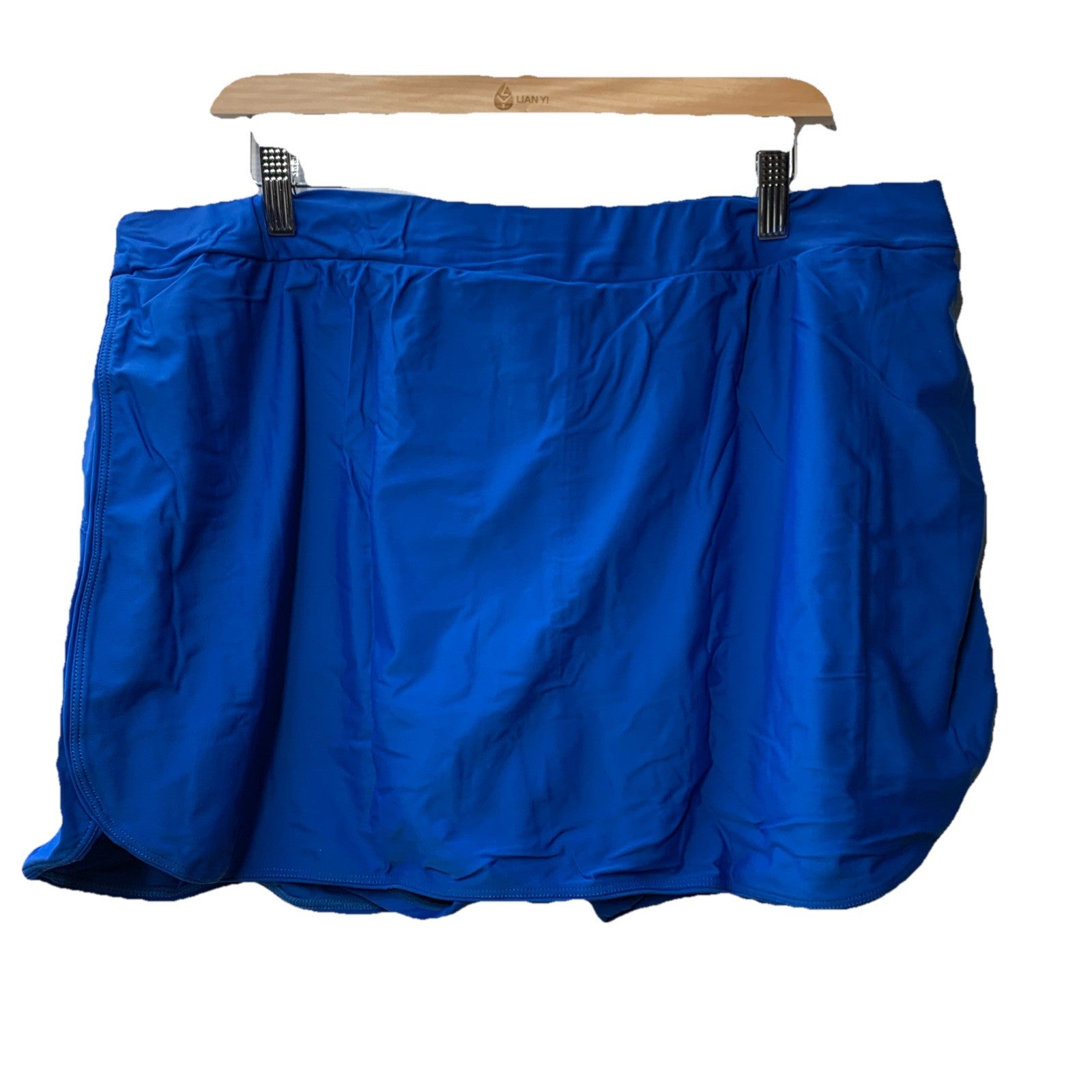 Hanna Nikole Womens Plus Size High Waisted Bathing Swim Suit Skirt Size 22W Blue