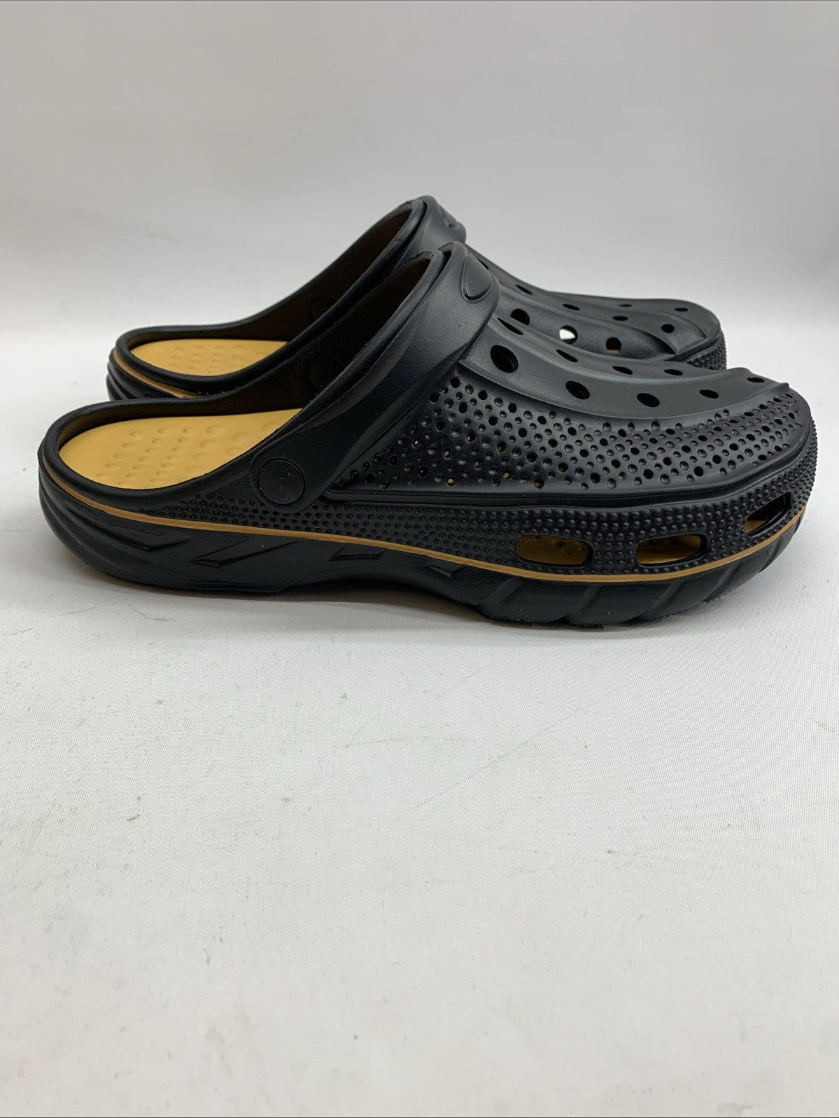 Men's Arch Support Clogs Garden Shoes Slip-On Outdoor Beach Slippers Black 11.5