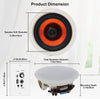 Herdio 6.5'' Bluetooth Ceiling Speakers 600W USB In Wall Amplifier Receiver 4pk