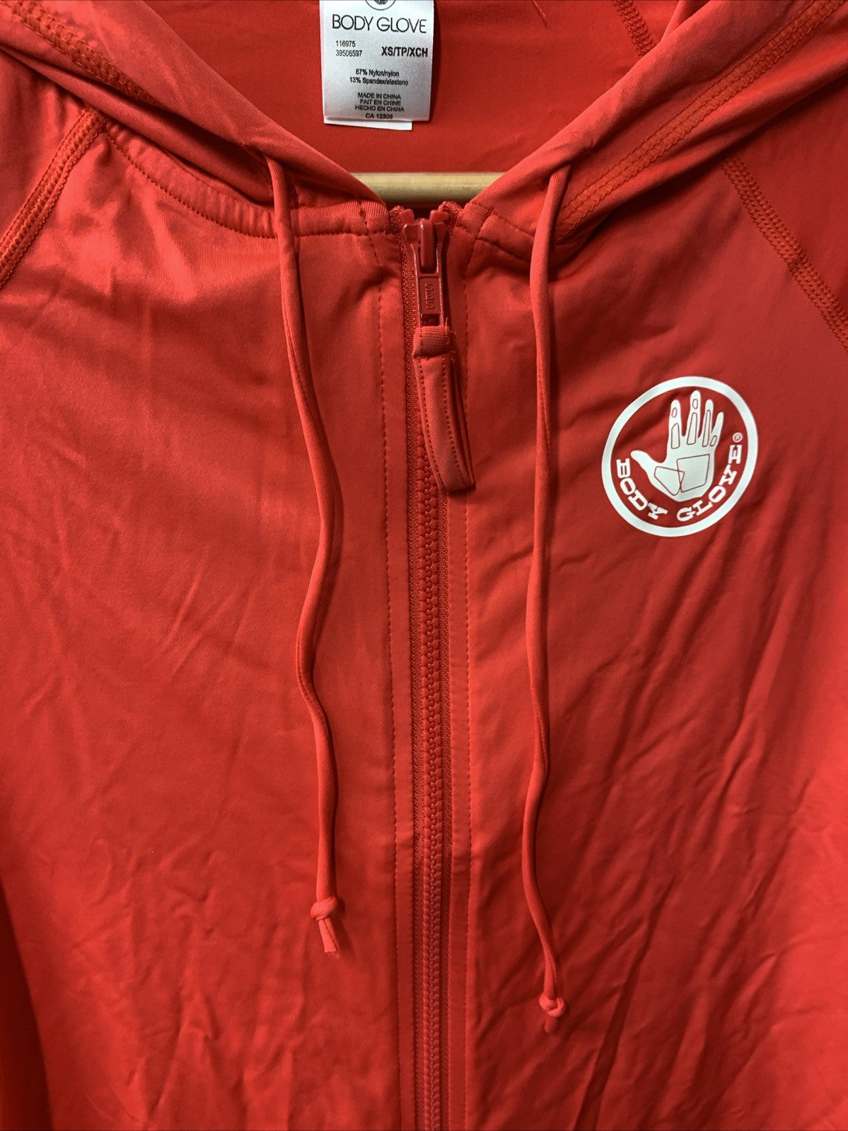 Body Glove Women Smoothies Mandie Hoodie Rash Guard Red XS Long Sleeve Zip Front