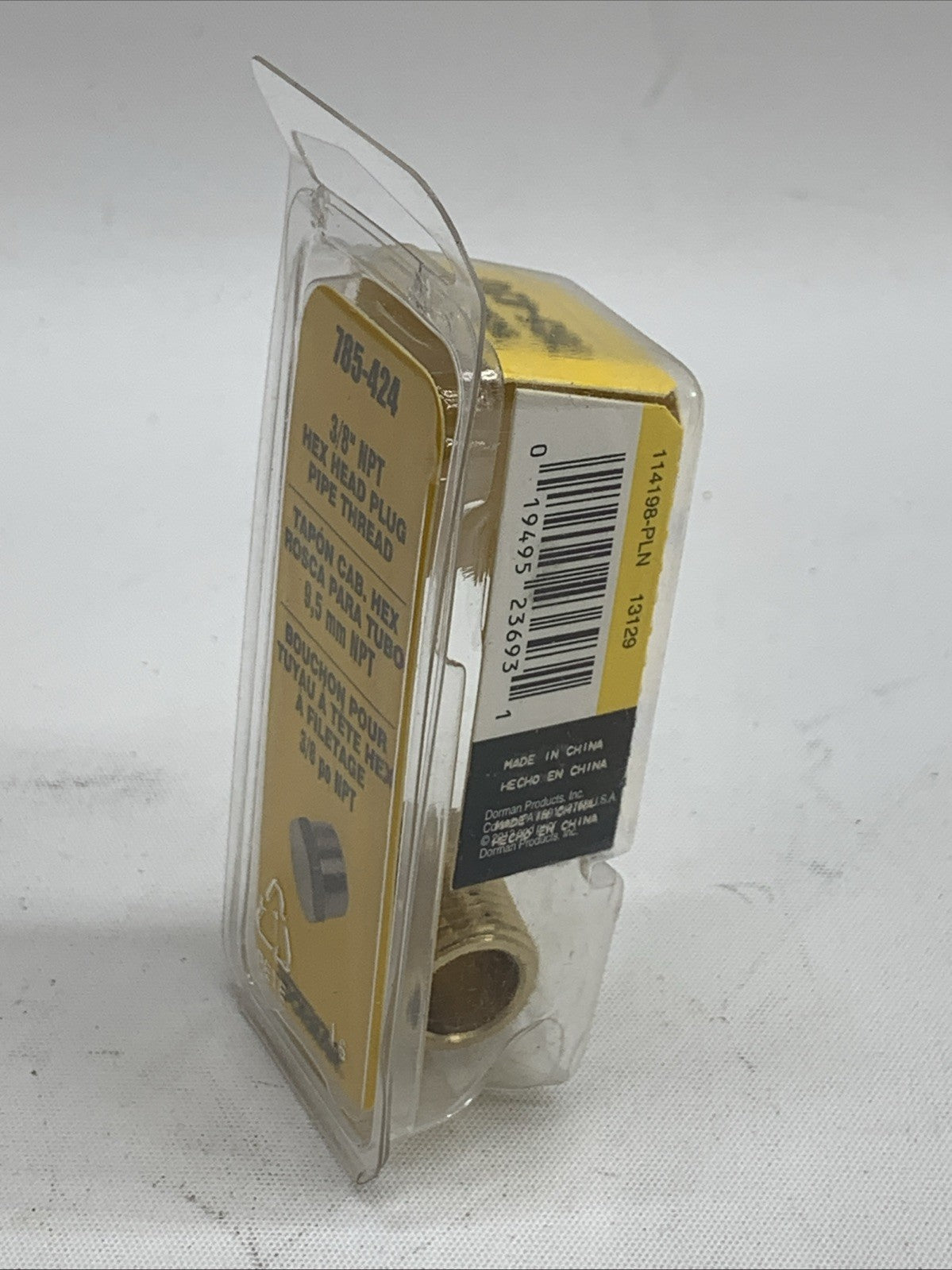 DORMAN Fitting Plug/Fitting Cap AutoGrade Brass Single Clamshell 785-424 3/8