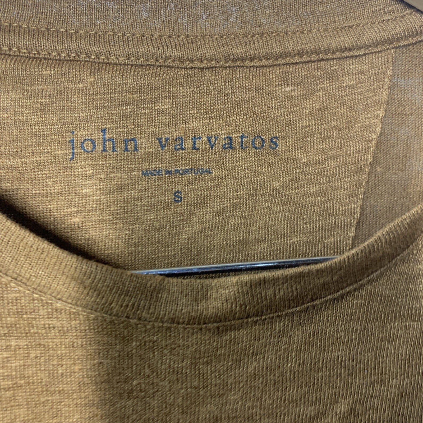 JOHN VARVATOS Linen Faded Peace Symbol Graphic Tee Shirt Mens Short Sleeve Small