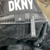 DKNY Black Women’s Soft Faux Leather Mini Boot Flare Long Pants Size 10 Black