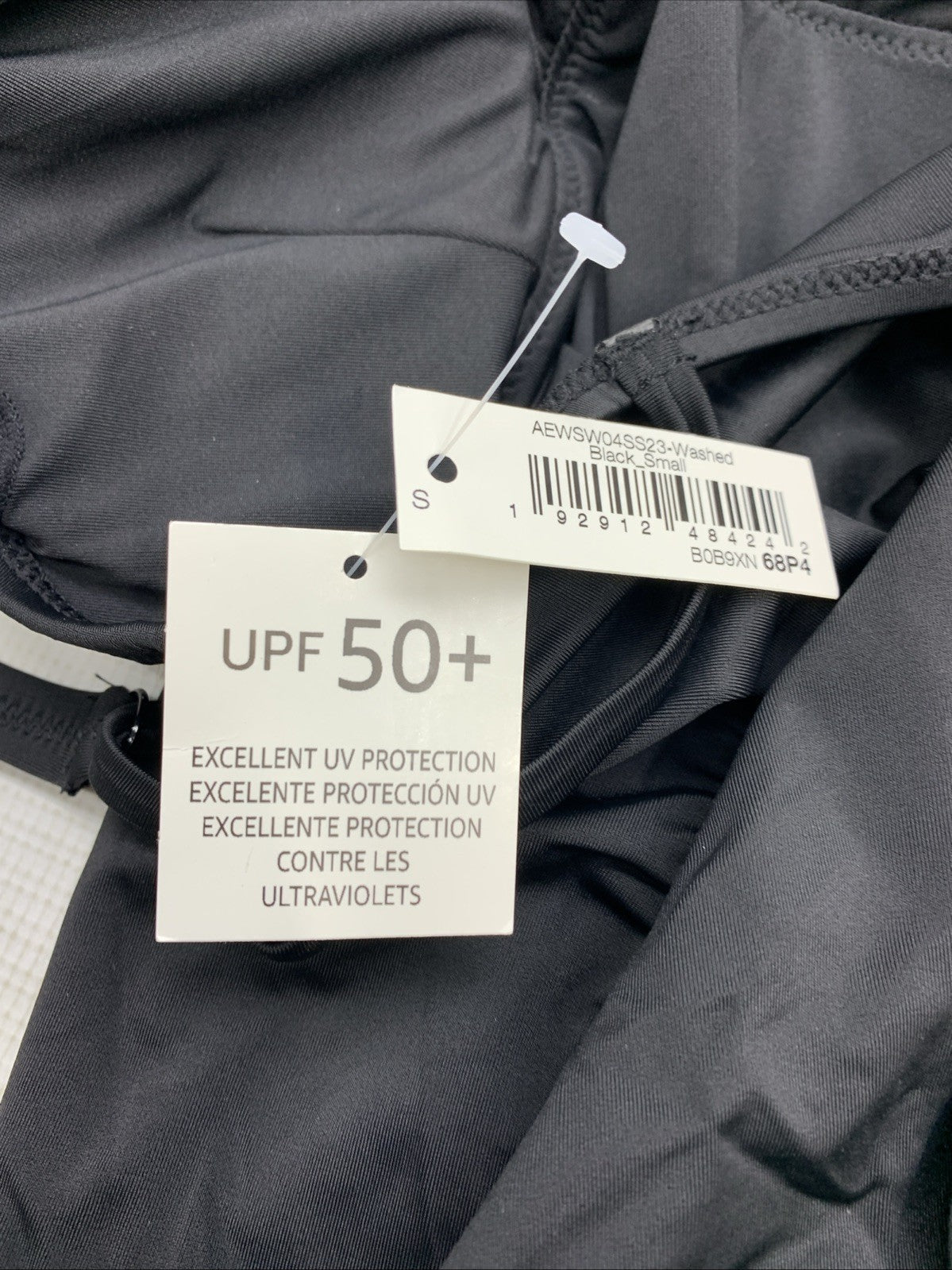 Amazon Essentials Tankini Swim Top Swimsuit Swimwear Costume Size S Black UPF50+