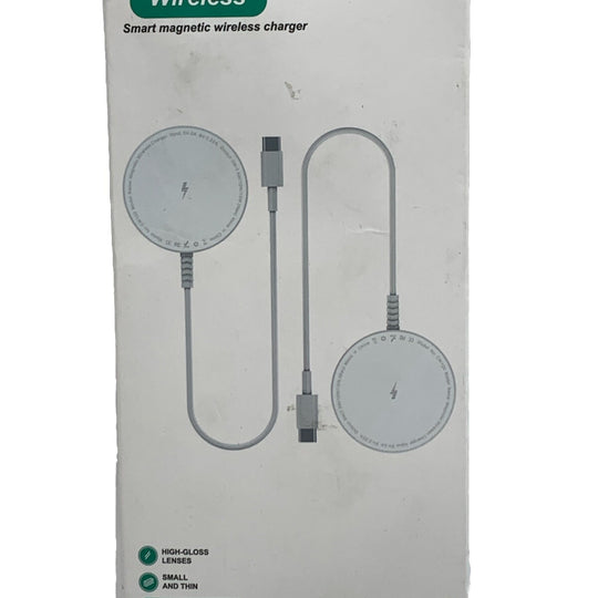 2 Pack Magnetic Fast Wireless Charger CW120 Intelligent Magnetic Alignment White