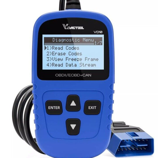 VD10 OBD2 Scanner Code Reader Car Diagnostic Tool Engine Fault Code Reader Blue