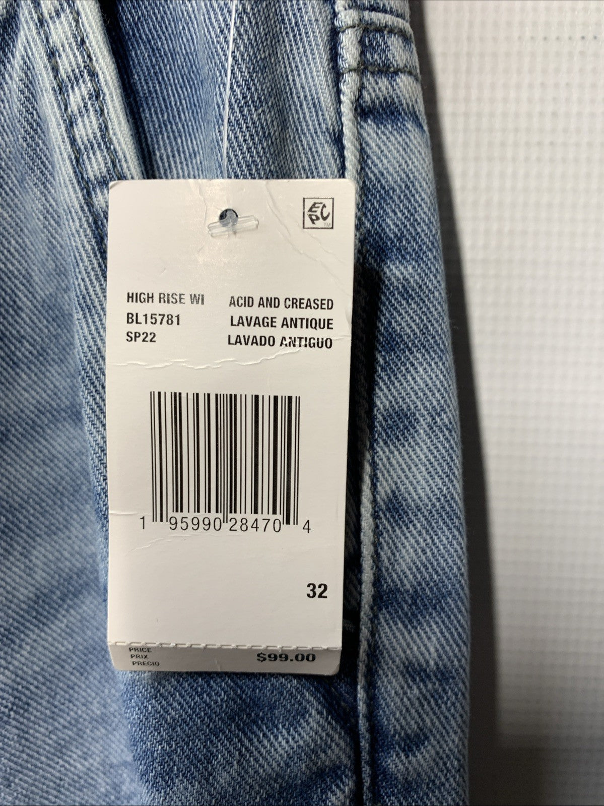 Buffalo David Bitton Women's Addie High Rise Wide Leg Jeans Size 32 Long Pants