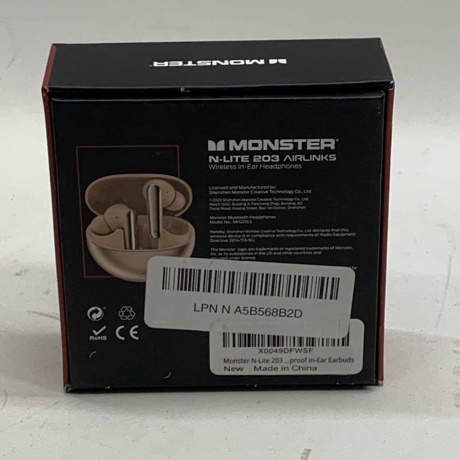 Monster N-Lite 203 AirLinks Wireless Earbuds In-Ear Headphones PEACH Earphone