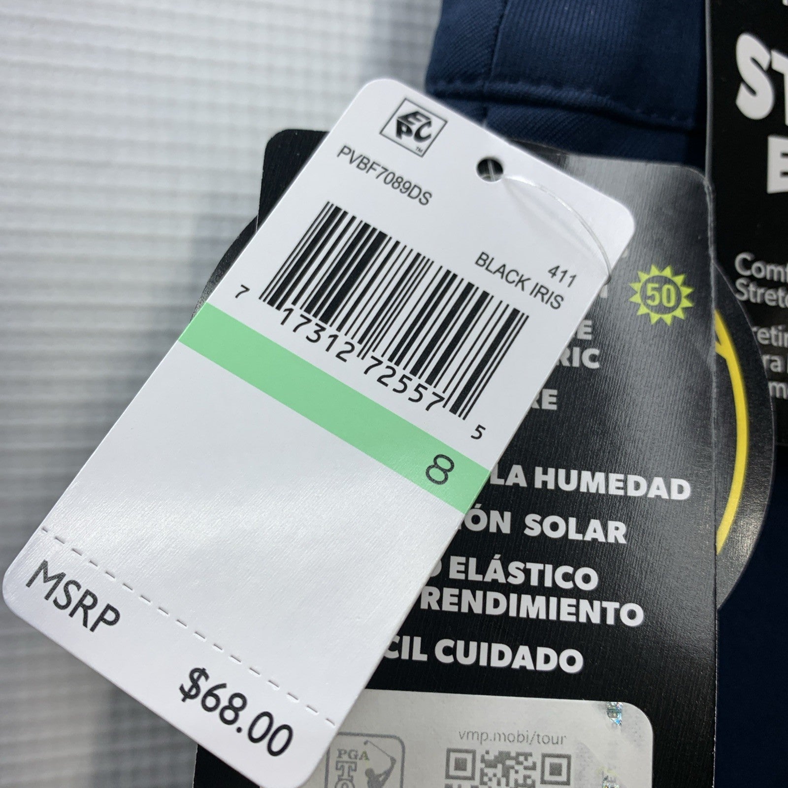 PGA Tour Women's Comfort Stretch Waist Performance Shorts EJ3 Size 8 Navy Blue