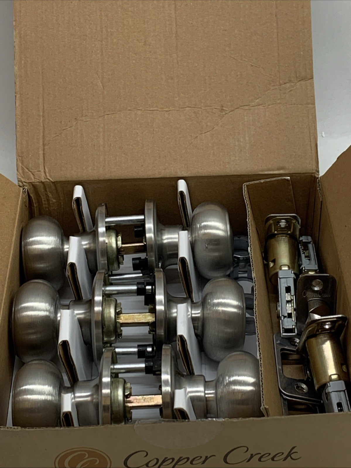 Door Knobs Round Colonial Passage Handle Interior Door Knob for Hallway - 3 Pack