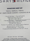 Tommy Hilfiger Solid Dark Blue Twn XL Signature Sheet Set 100% Premium Cotton