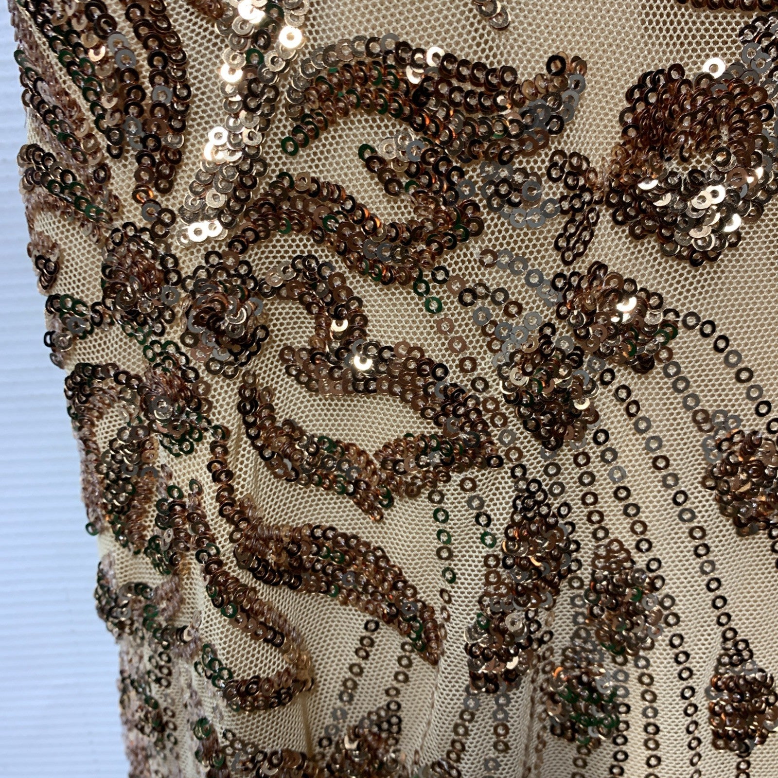 XUIBOL Women's Short Sleeve Sequin Mermaid Evening Formal Dress Size Medium