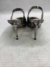 Jessica Simpson Women's Souli Sling Back Lux Metal Snake Heel Size 7 Chrome