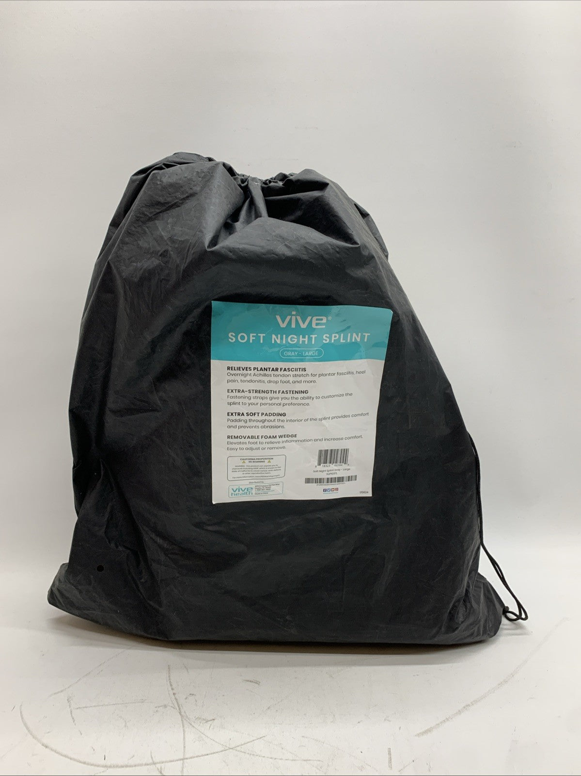 Leg Brace Support Splint Trigger Point Night Plus Stretch Wedges Soft Gray Large