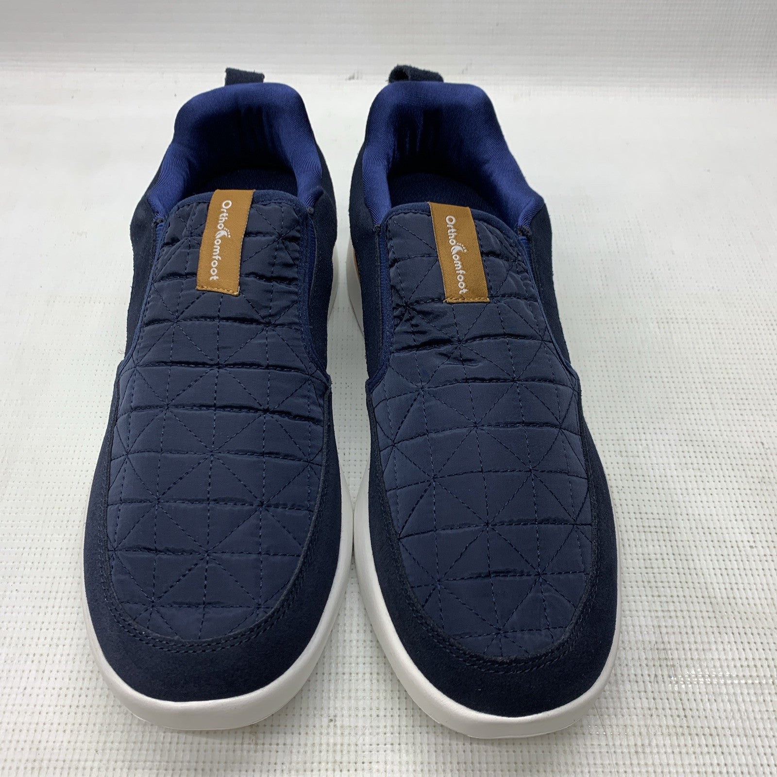 OrthoComfoot Men's Orthopedic Slip On Loafers Walking Shoes with Arch Navy 11