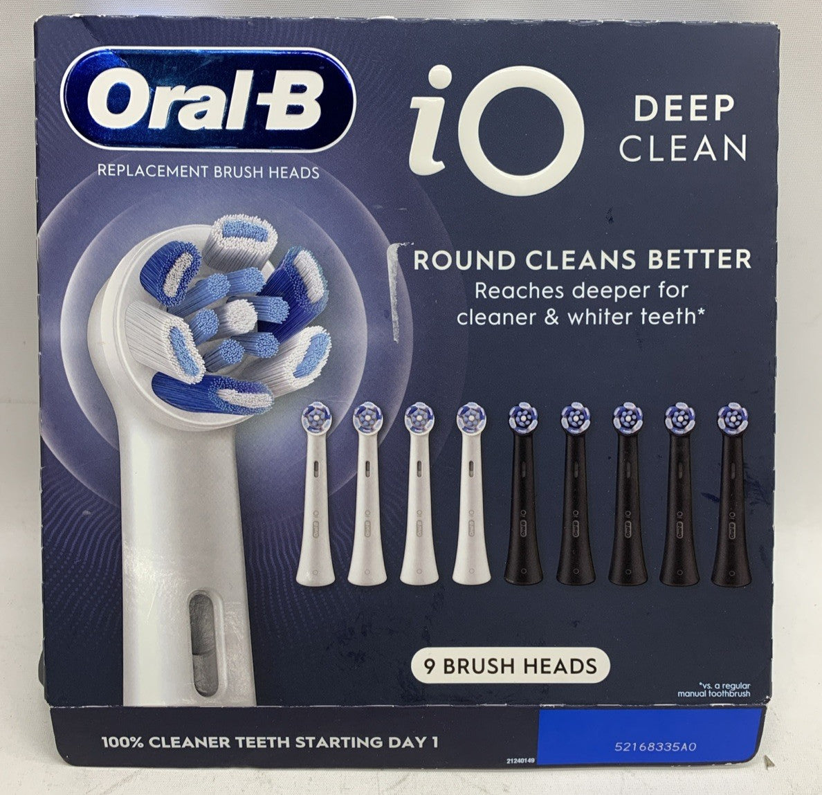 Oral-B iO Deep Clean Electric Toothbrush Replacement Toothbrush Head - 9 Pack
