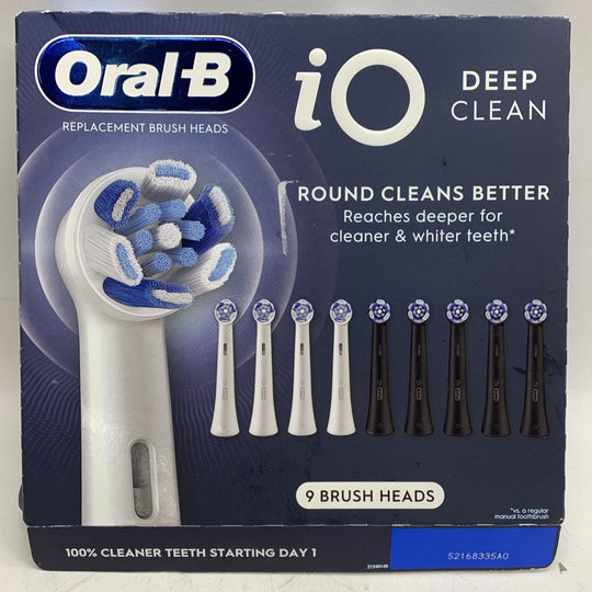 Oral-B iO Deep Clean Electric Toothbrush Replacement Toothbrush Head - 9 Pack