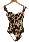 DKNY Women's U-Wire Bandeau One Piece Swimsuit with Tummy Control Swimwear XS