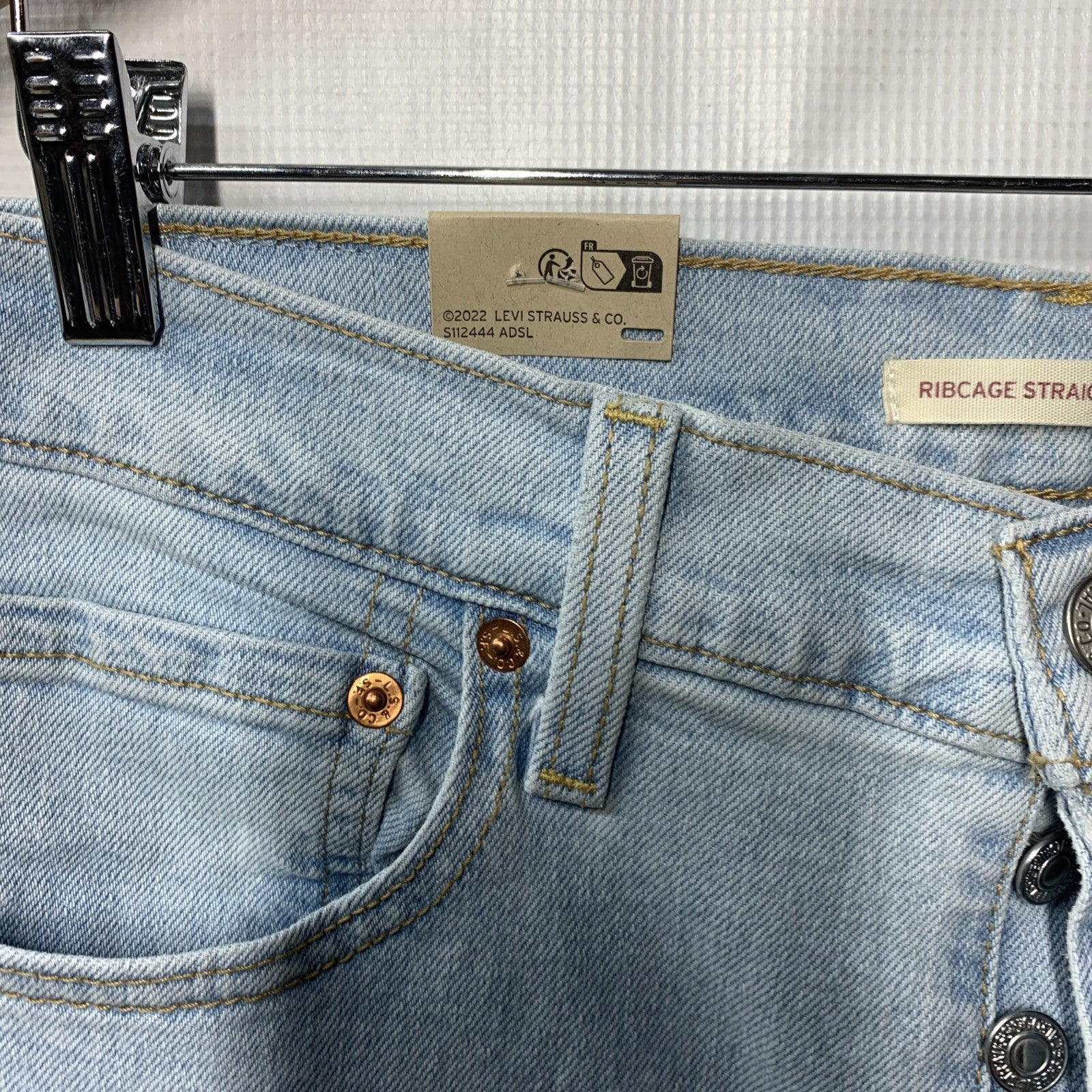 Levi's Women's Ribcage Straight Ankle Jeans Summer High Rise Long Pants Size 31