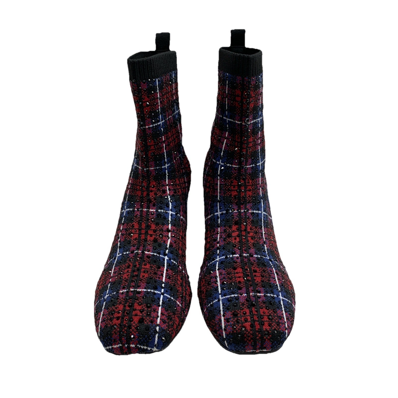 Kenneth Cole Reaction Women RIDA Stretch Jewel Bootie Red Plaid RL22RSJ11 Sz 7M
