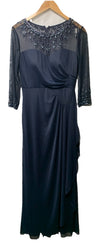 Alex Evenings Women's Long A-line Mother of The Bride Dress 3/4 Sleeve Size 6P