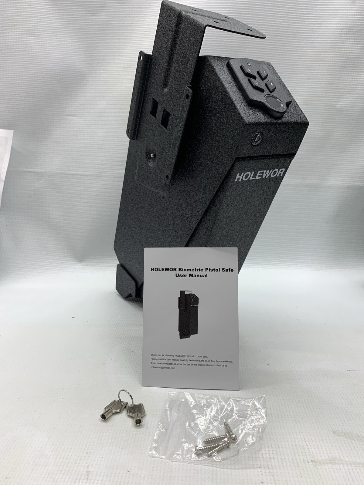 HOLEWOR Mounted Biometric Gun Firearm Safe for Handgun Drop Down Pistol Safe