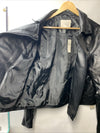 ANTHROPOLOGIE Faux Leather Moto Jacket Women's Long Sleeve with Pockets Size XL