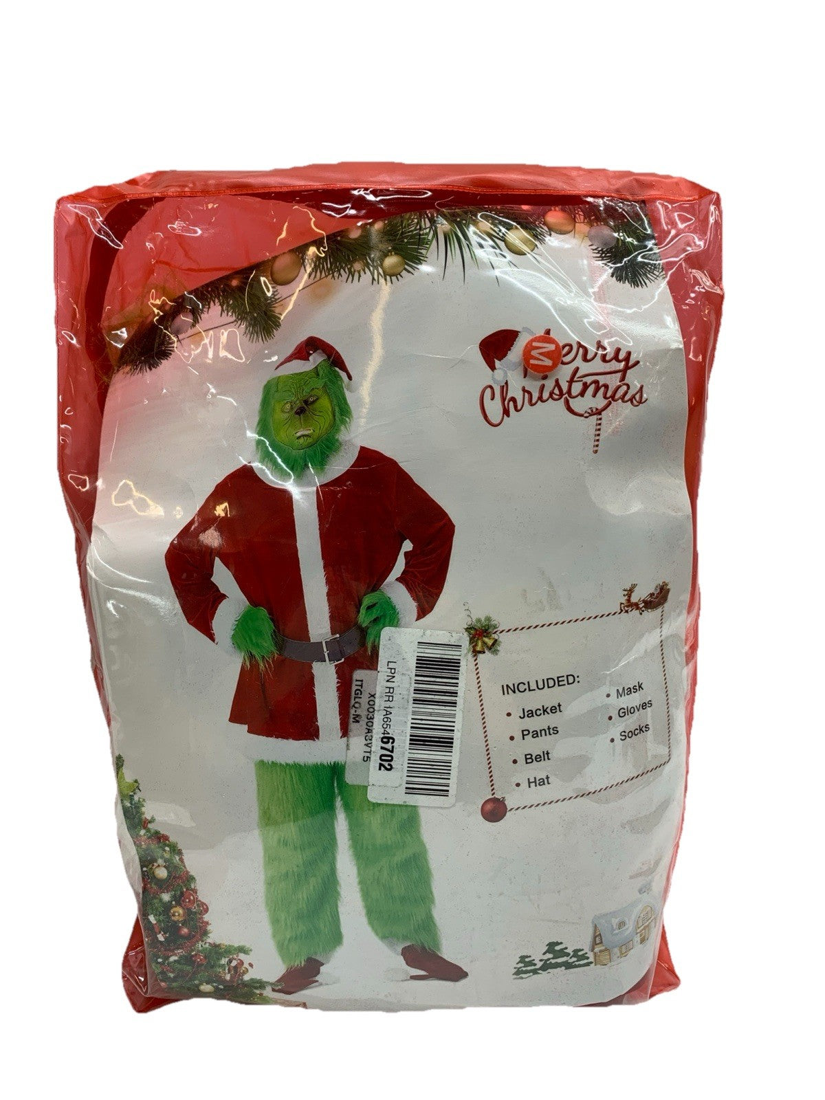 Merry Christmas Grinch Costume Size Med Party Supplies Jacket Pants Mask Glove