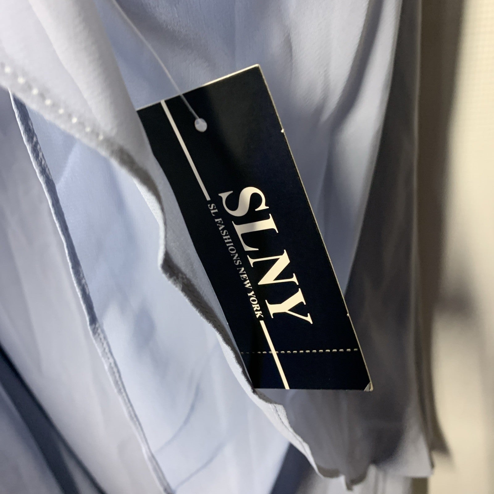 SLNY Fashions Womens Party Sheath Dress with Chiffon Capelet Size 16P Light Blue