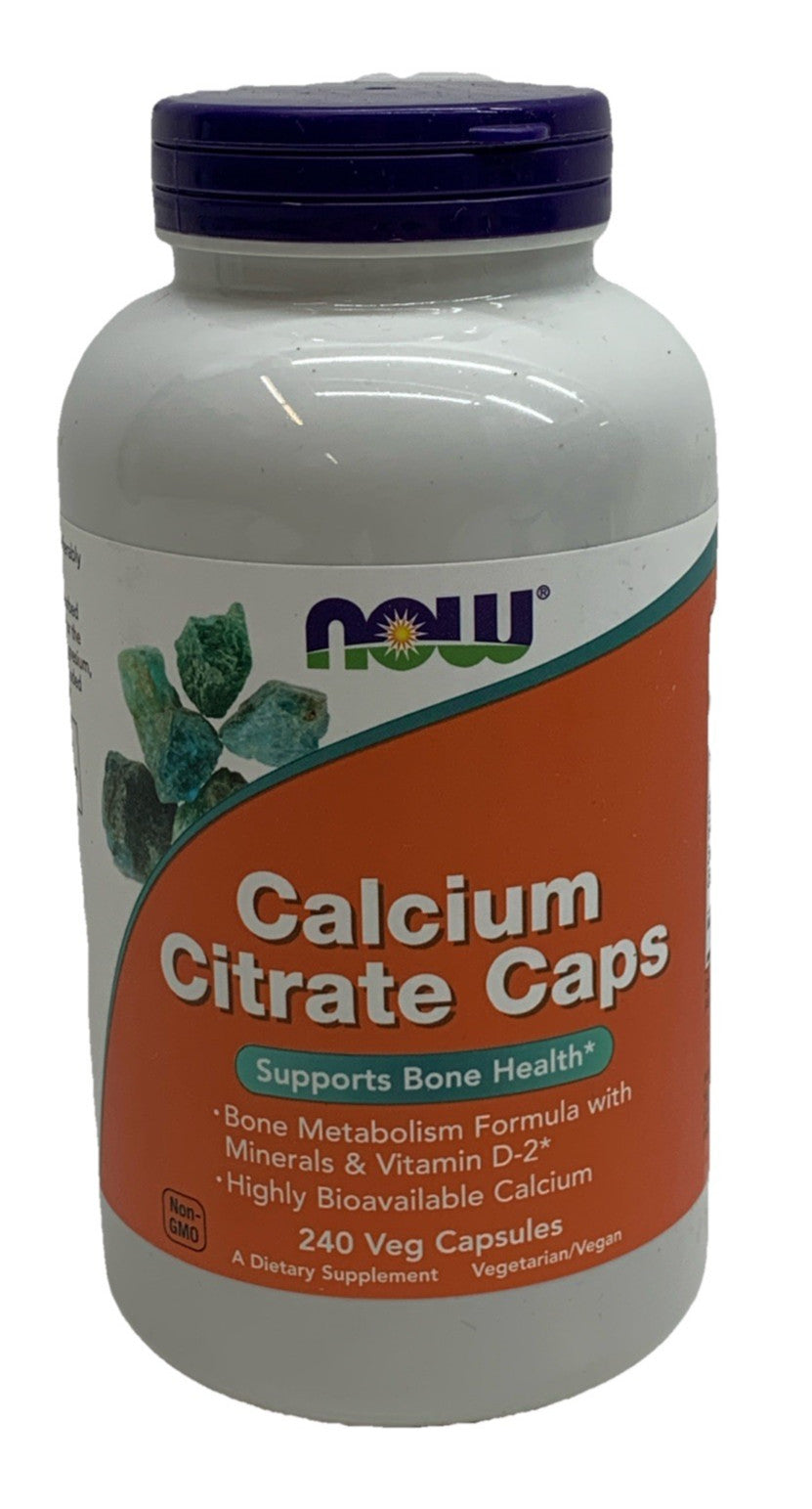 NOW Foods Supplements, Calcium Citrate Supports Bone Health 240 Veg Capsules