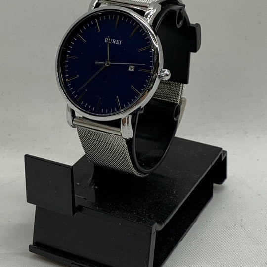BUREI Men's Wrist Watches Minimalist Analog Quartz Watches for Men with Mesh Ban
