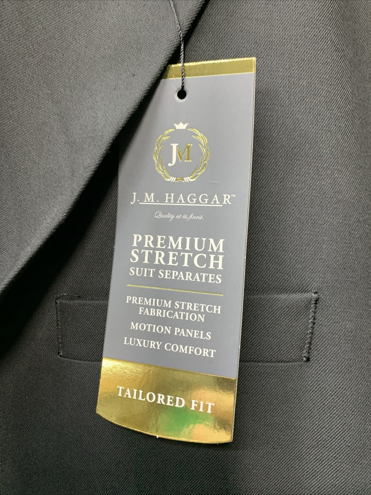 Haggar Men’s JMH Premium Stretch Jacket Size 54L Black Long Sleeve Tailored Fit